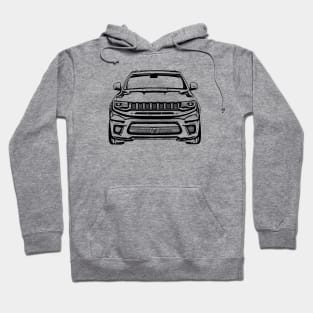 Cherokee Trackhawk Front View Sketch Art Hoodie